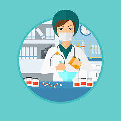 Image showing Pharmacist preparing medication.