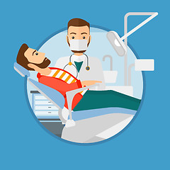 Image showing Patient and doctor at dentist office.