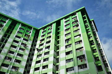 Image showing Green building with blue sky