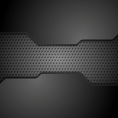 Image showing Metal perforated texture technology background