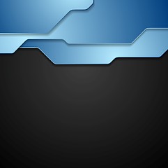 Image showing Blue and black tech corporate background