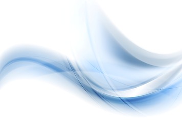 Image showing Blue smooth blurred abstract waves