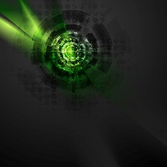 Image showing Dark green hi-tech design with grunge texture
