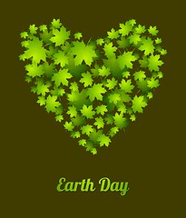 Image showing Earth Day ecology green leaves background