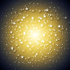 Image showing Dark yellow stars abstract background