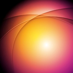 Image showing Orange purple glowing waves background