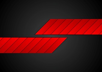 Image showing Red black geometric abstract corporate background