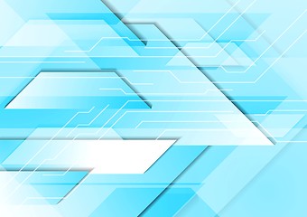 Image showing Cyan tech geometric background. 