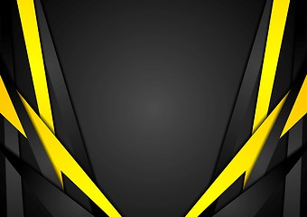 Image showing Black and yellow corporate tech striped design