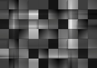 Image showing Abstract black futuristic squares background
