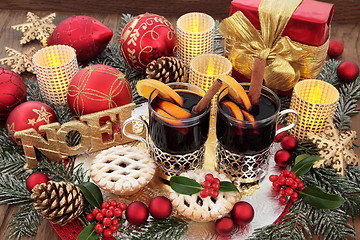 Image showing Christmas Party Food and Drink