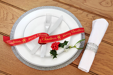 Image showing Simple Christmas Place Setting