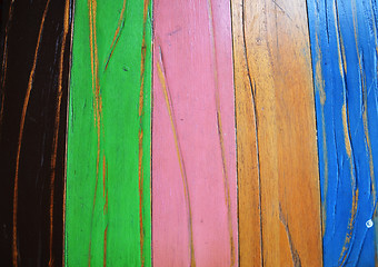 Image showing Vintage colorful wood background