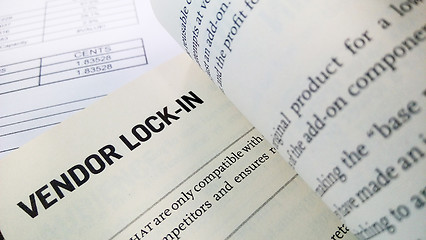 Image showing Vendor lock in word on the book