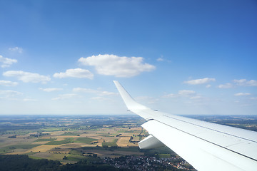 Image showing view thru an airplane window