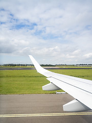 Image showing view thru an airplane window