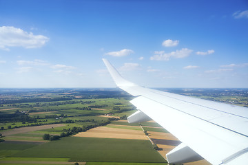 Image showing view thru an airplane window