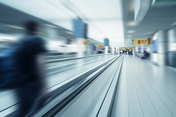 Image showing airport gates scenery motion blur