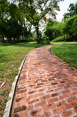 Image showing S shape brick walkway