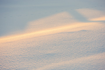 Image showing landscape. weather, snowdrifts in the foreground