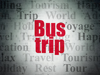 Image showing Tourism concept: Bus Trip on Digital Data Paper background