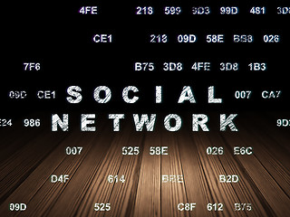 Image showing Social network concept: Social Network in grunge dark room