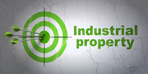 Image showing Law concept: target and Industrial Property on wall background