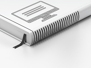 Image showing Programming concept: closed book, Monitor on white background