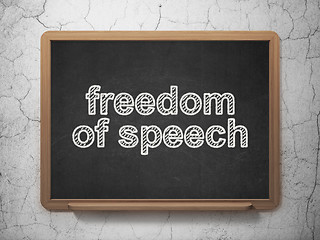 Image showing Political concept: Freedom Of Speech on chalkboard background