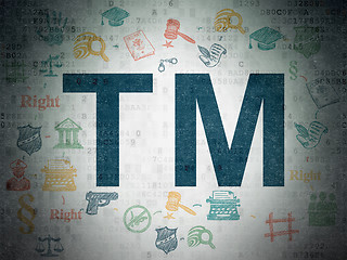 Image showing Law concept: Trademark on Digital Data Paper background