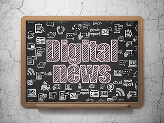 Image showing News concept: Digital News on School board background