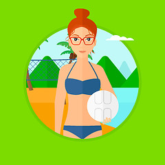 Image showing Beach volleyball player.