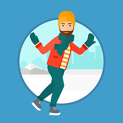 Image showing Man ice skating.