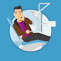 Image showing Man suffering in dental chair.