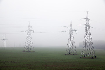 Image showing High-voltage power poles