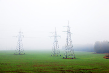 Image showing High-voltage power poles