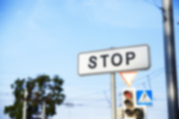 Image showing Road stop sign