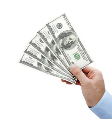 Image showing Hand with money isolated