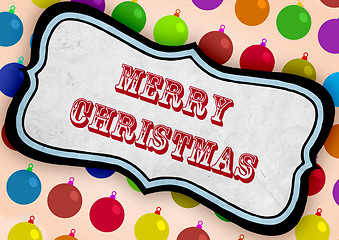 Image showing Merry Christmas text with equipment for christamss tree