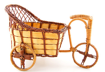 Image showing Empty wooden wheelbarrow