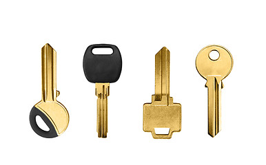 Image showing golden keys on white background