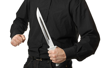 Image showing man holding knife isolated