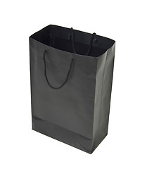 Image showing black empty shopping bag on white