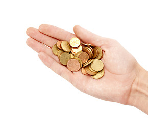 Image showing Coins in hand