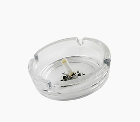 Image showing ashtray with butt isolated