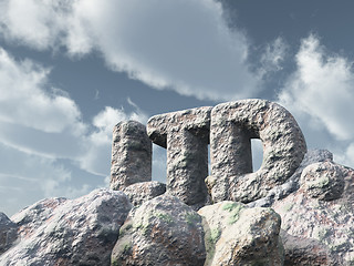 Image showing ltd. rock under cloudy sky - 3d rendering