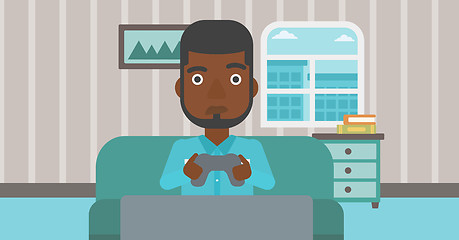 Image showing Addicted video gamer.