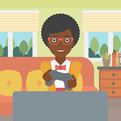 Image showing Woman playing video game.