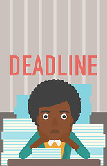 Image showing Woman having problem with deadline.