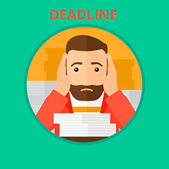 Image showing Businessman having problem with deadline.